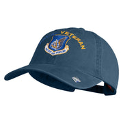 PACAF Pacific Air Forces Veteran Embroidered Washed Solid Pigment Dyed Cotton Twill Brass Buckle Cap - Navy OSFM