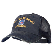 US Coast Guard Retired Embroidered Low Profile Cotton Mesh Cap