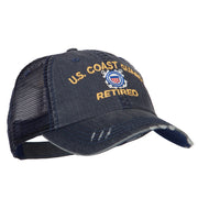 US Coast Guard Retired Embroidered Low Profile Cotton Mesh Cap