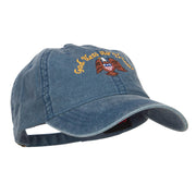 God Bless Our Troops Embroidered Washed Cap