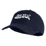 Delulu Wording Embroidered 6 Panel Washed Low Profile Dad Hat - Navy OSFM