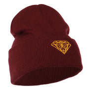 Gold Diamond Embroidered Long Cuff Beanie