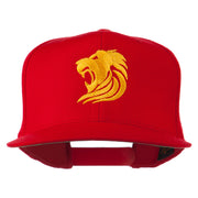 Gold Lion Embroidered Wool Snapback Cap