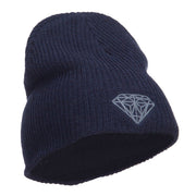 Grey Diamond Embroidered ECO Cotton XL Size Beanie