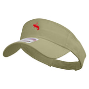 Red Shrimp Embroidered Cotton Twill Sun Visor - Khaki OSFM