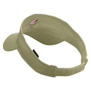 Red Shrimp Embroidered Cotton Twill Sun Visor - Khaki OSFM