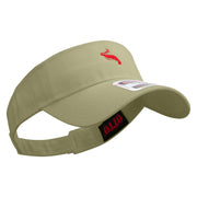 Red Shrimp Embroidered Cotton Twill Sun Visor - Khaki OSFM