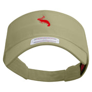 Red Shrimp Embroidered Cotton Twill Sun Visor - Khaki OSFM