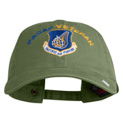 PACAF Pacific Air Forces Veteran Embroidered Washed Solid Pigment Dyed Cotton Twill Brass Buckle Cap - Olive OSFM