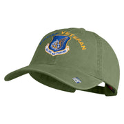 PACAF Pacific Air Forces Veteran Embroidered Washed Solid Pigment Dyed Cotton Twill Brass Buckle Cap - Olive OSFM