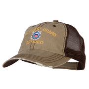 US Coast Guard Retired Embroidered Low Profile Cotton Mesh Cap