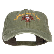 God Bless Our Troops Embroidered Washed Cap