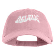 Delulu Wording Embroidered 6 Panel Washed Low Profile Dad Hat - Pink OSFM