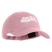 Delulu Wording Embroidered 6 Panel Washed Low Profile Dad Hat - Pink OSFM