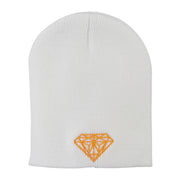 Gold Diamond Embroidered Youth Short Beanie