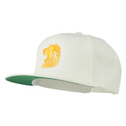 Gold Lion Embroidered Wool Snapback Cap