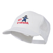 My Grandpa Embroidered Youth Foam Mesh Cap