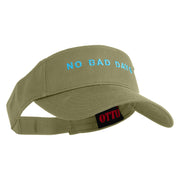 No Bad Days Icon Embroidered Cotton Twill Sun Visor - Khaki OSFM