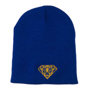 Gold Diamond Embroidered Youth Short Beanie