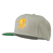 Gold Lion Embroidered Wool Snapback Cap