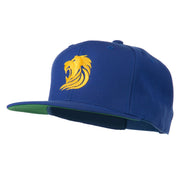 Gold Lion Embroidered Wool Snapback Cap