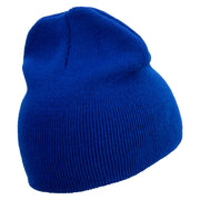 Made in USA Moai Stone Landmark Embroidered 8 Inch Short Beanie - Royal-Blue OSFM