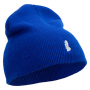 Made in USA Moai Stone Landmark Embroidered 8 Inch Short Beanie - Royal-Blue OSFM