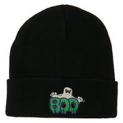 Halloween Ghost Boo Embroidered Long Beanie