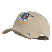 3 AF Third Air Force Veteran Embroidered Washed Solid Pigment Dyed Cotton Twill Brass Buckle Cap - Khaki OSFM