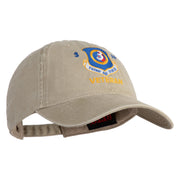3 AF Third Air Force Veteran Embroidered Washed Solid Pigment Dyed Cotton Twill Brass Buckle Cap - Khaki OSFM