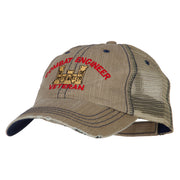 Combat Engineer Veteran Embroidered Low Profile Cotton Mesh Cap