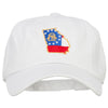 Georgia State Flag Map Embroidered Unstructured Washed Cap