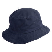 Stay Cool Phrase Embroidered Cotton Twill Bucket Hat - Navy M