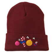 Christmas Garland Elf Candy Embroidered Beanie