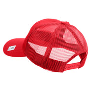 Marines Letter Embroidered 6 Panel Structured Cotton Twill Mesh Cap Made in USA - Red OSFM