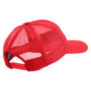 Marines Letter Embroidered 6 Panel Structured Cotton Twill Mesh Cap Made in USA - Red OSFM