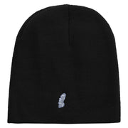 Made in USA Moai Stone Landmark Embroidered 8 Inch Short Beanie - Black OSFM