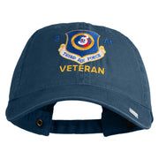 3 AF Third Air Force Veteran Embroidered Washed Solid Pigment Dyed Cotton Twill Brass Buckle Cap - Navy OSFM