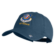 3 AF Third Air Force Veteran Embroidered Washed Solid Pigment Dyed Cotton Twill Brass Buckle Cap - Navy OSFM