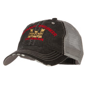 Combat Engineer Veteran Embroidered Low Profile Cotton Mesh Cap