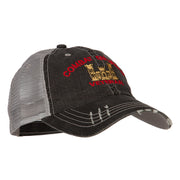 Combat Engineer Veteran Embroidered Low Profile Cotton Mesh Cap