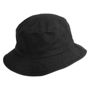 Stay Cool Phrase Embroidered Cotton Twill Bucket Hat - Black M