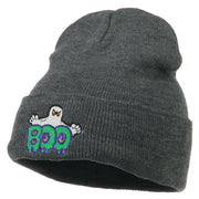 Halloween Ghost Boo Embroidered Long Beanie