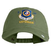 3 AF Third Air Force Veteran Embroidered Washed Solid Pigment Dyed Cotton Twill Brass Buckle Cap - Olive OSFM