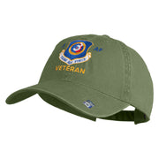 3 AF Third Air Force Veteran Embroidered Washed Solid Pigment Dyed Cotton Twill Brass Buckle Cap - Olive OSFM