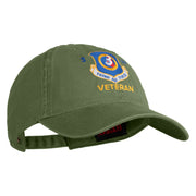 3 AF Third Air Force Veteran Embroidered Washed Solid Pigment Dyed Cotton Twill Brass Buckle Cap - Olive OSFM