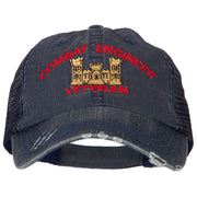 Combat Engineer Veteran Embroidered Low Profile Cotton Mesh Cap