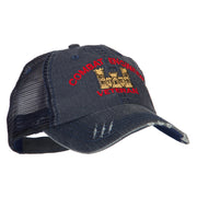 Combat Engineer Veteran Embroidered Low Profile Cotton Mesh Cap