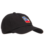 Georgia State Flag Map Embroidered Unstructured Washed Cap