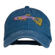 Guppy Fish Embroidered Washed Cap